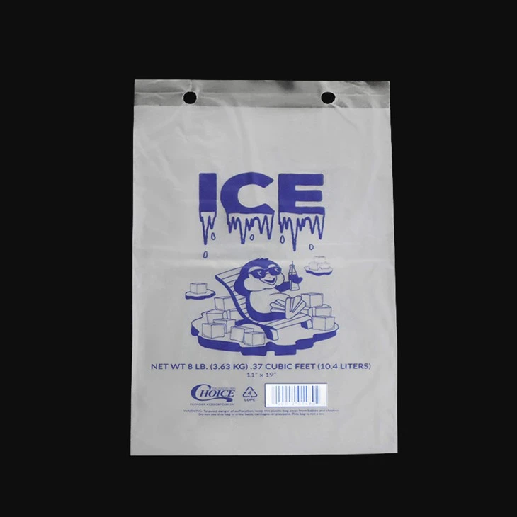 LDPE material 5 lbs plastic ice bag packaging bag